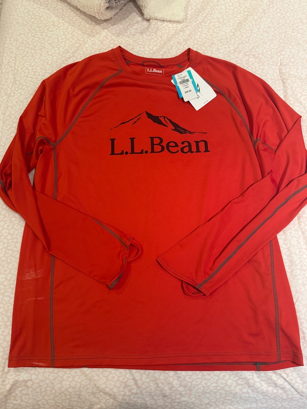 L.L. Bean Men's Long-Sleeve Rashguard Shirt - Red